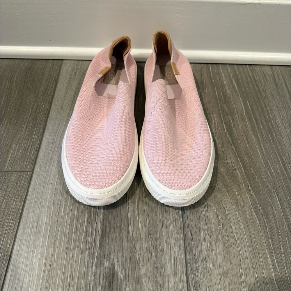 UGG Women's Slip-On Knit Sneakers in Light Pink and White
